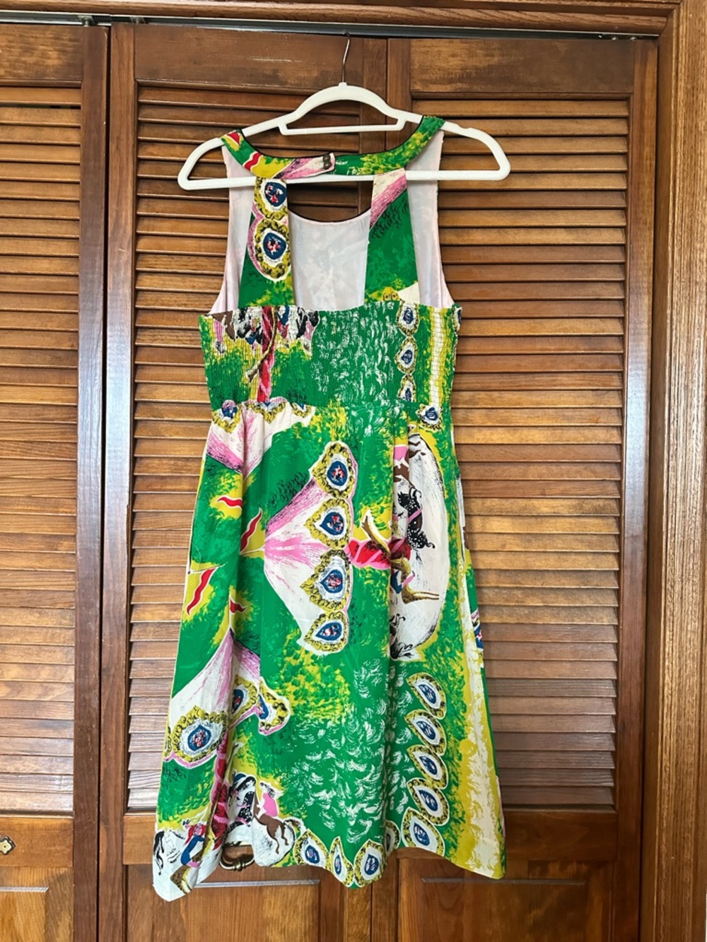 Anthropologie Moulinette Soeurs carousel and horse silk dress size 6 - Picture 7 of 11